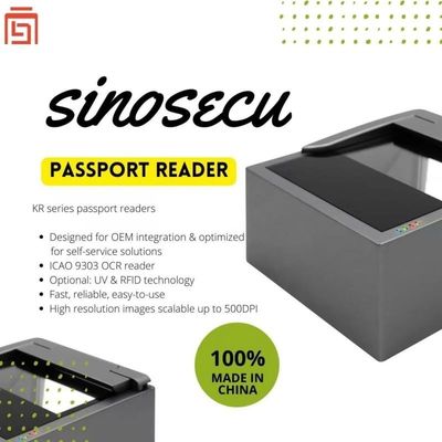 2 δευτερόλεπτα Ταχύτητα σάρωσης USB 2.0 Διασύνδεση SINOCECU Κιόσκου Σκάναρ διαβατηρίων OCR MRZ Reader