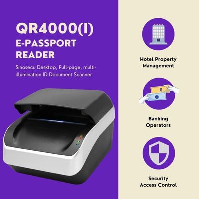 Διαφωτισμός Δοκίμιο ICAO 9303 Διαβατήρια Πλήρης σελίδα MRZ Διαβατήριο αναγνώστης με δωρεάν SDK RFID