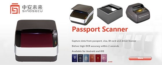 175*199*140mm Sinosecu ISO NFC Διαβατηριακός αναγνώστης σαρωτή με επαλήθευση αναγνωριστικού της επεξεργασίας OCR